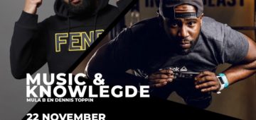 Music & Knowledge flyer. Mula B & Dennis Toppin